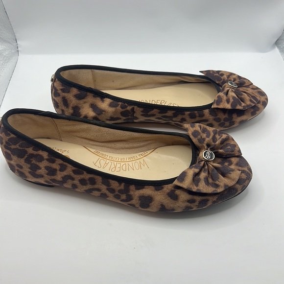 Sam Edelman Connie brown/black bow Ballet Flats Sz 7.5M leopard animal print - Picture 2 of 15